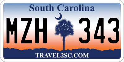 SC license plate MZH343