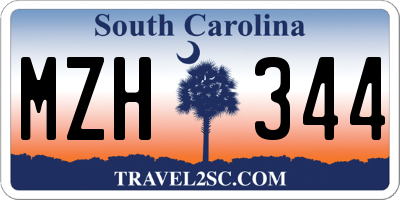 SC license plate MZH344