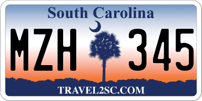 SC license plate MZH345