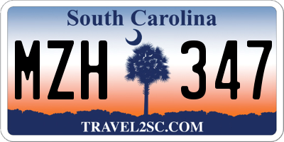 SC license plate MZH347