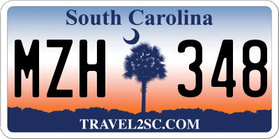 SC license plate MZH348