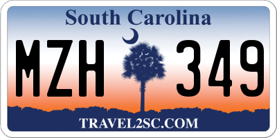 SC license plate MZH349