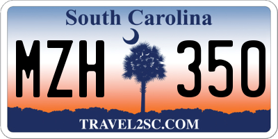 SC license plate MZH350