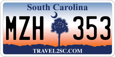 SC license plate MZH353