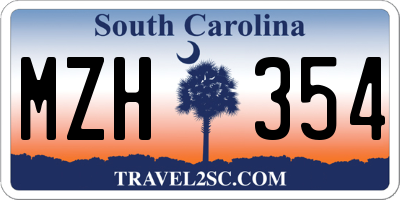 SC license plate MZH354