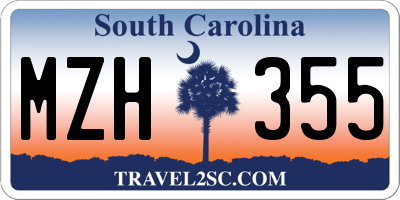 SC license plate MZH355