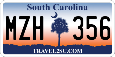 SC license plate MZH356