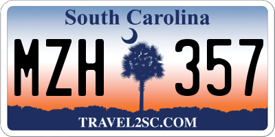 SC license plate MZH357