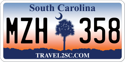 SC license plate MZH358