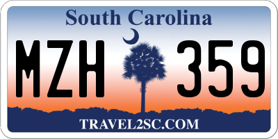 SC license plate MZH359