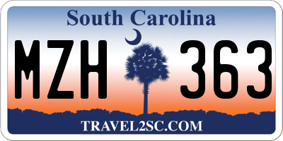 SC license plate MZH363