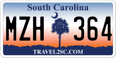 SC license plate MZH364