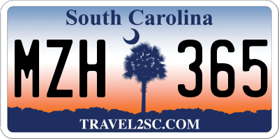 SC license plate MZH365