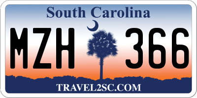 SC license plate MZH366