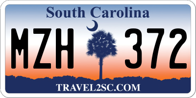 SC license plate MZH372