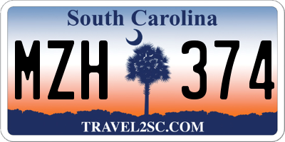SC license plate MZH374