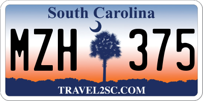 SC license plate MZH375