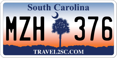 SC license plate MZH376