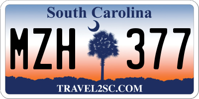 SC license plate MZH377
