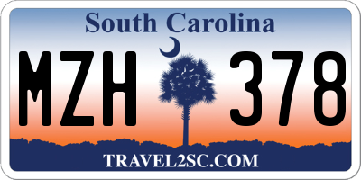 SC license plate MZH378