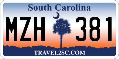 SC license plate MZH381