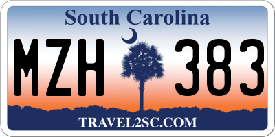 SC license plate MZH383
