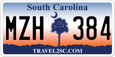 SC license plate MZH384