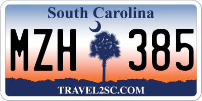 SC license plate MZH385
