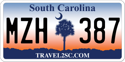 SC license plate MZH387