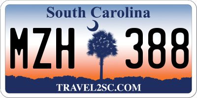SC license plate MZH388