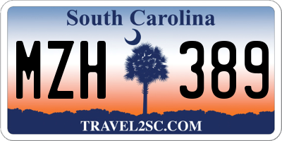 SC license plate MZH389