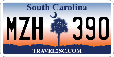 SC license plate MZH390