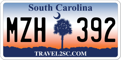 SC license plate MZH392