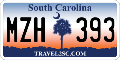 SC license plate MZH393