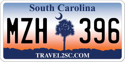 SC license plate MZH396