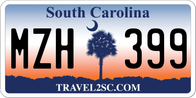 SC license plate MZH399