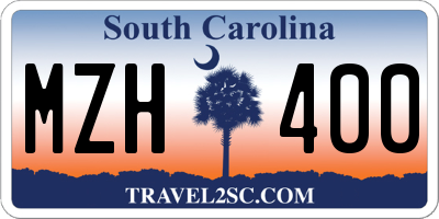 SC license plate MZH400