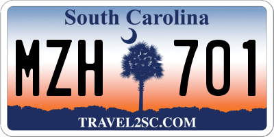 SC license plate MZH701
