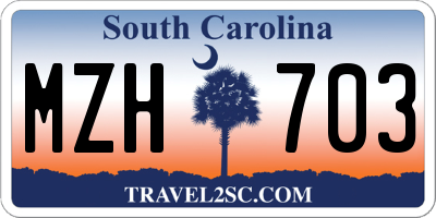 SC license plate MZH703