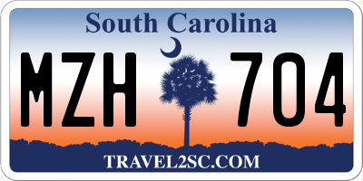 SC license plate MZH704