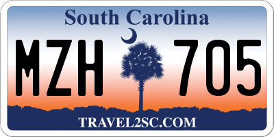 SC license plate MZH705