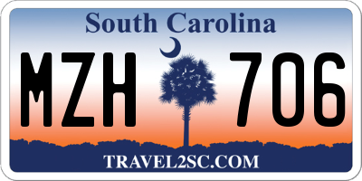 SC license plate MZH706