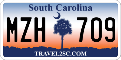 SC license plate MZH709