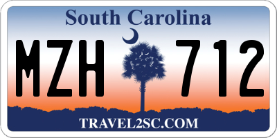 SC license plate MZH712