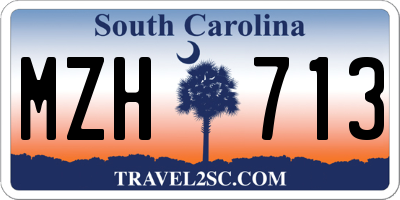 SC license plate MZH713