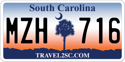 SC license plate MZH716