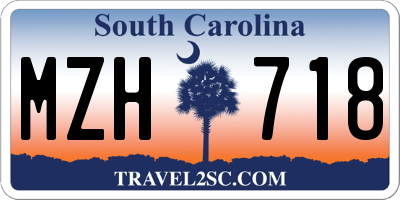 SC license plate MZH718