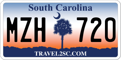 SC license plate MZH720