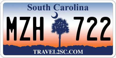 SC license plate MZH722