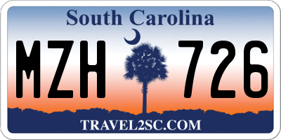 SC license plate MZH726